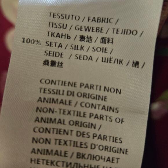 Gucci Blooms Silk Burgundy Floral Button-Up Blouse IT 40 / US Small - Picture 6 of 8